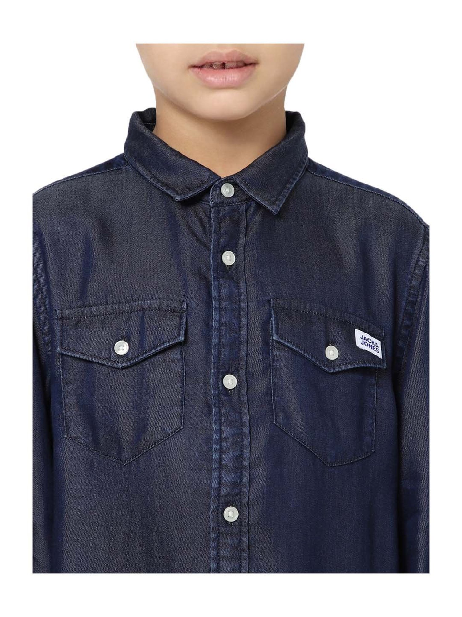 Jack & Jones Junior Navy Cotton Shirt