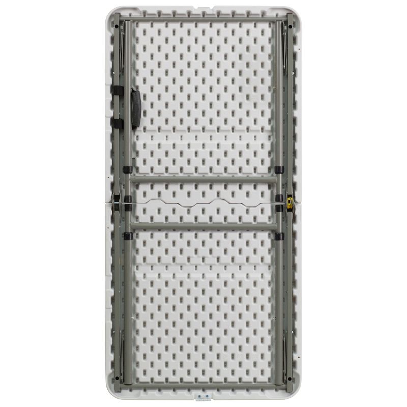 Emma and Oliver 4-Foot Height Adjustable Bi-Fold White Plastic Folding Table w/ Handle