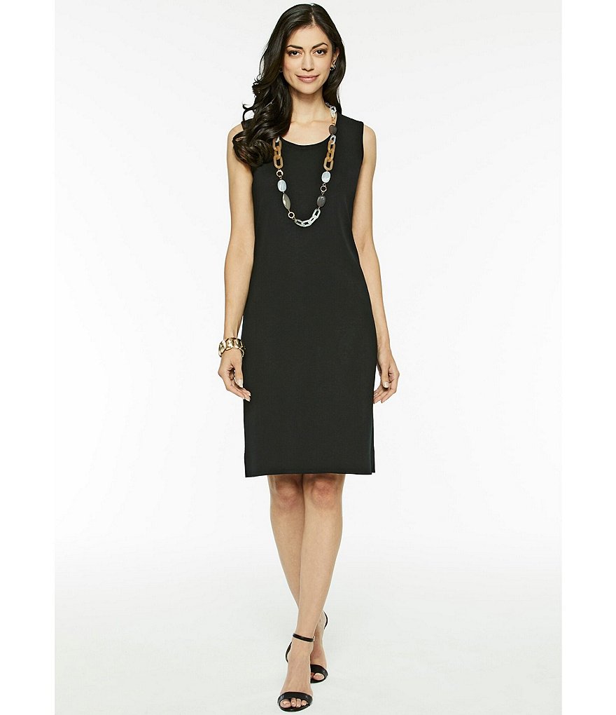 Calvin Klein Sleeveless Round Neck Button Front Sheath Dress