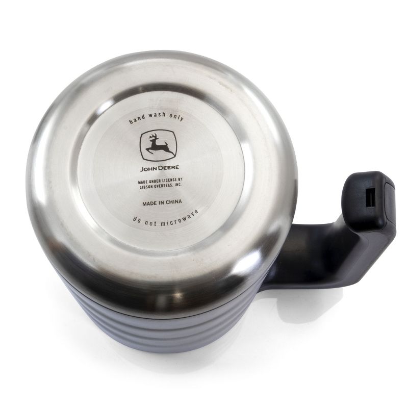 John Deere 17 Ounce Stainless Steel Thermal Travel Mug in Silver