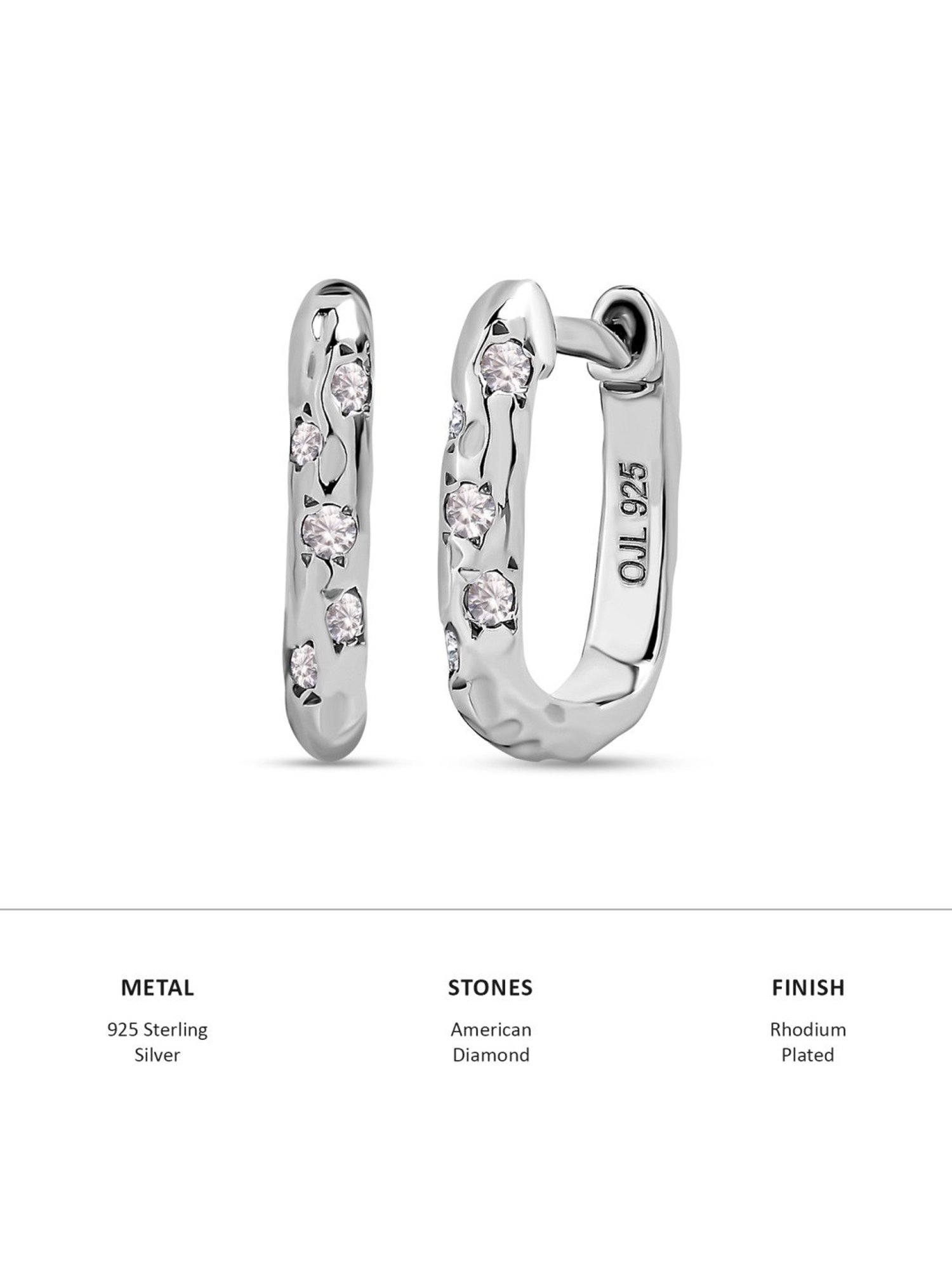 Ornate Jewels 925 Sterling Silver Huggie Hoop Earrings for Women