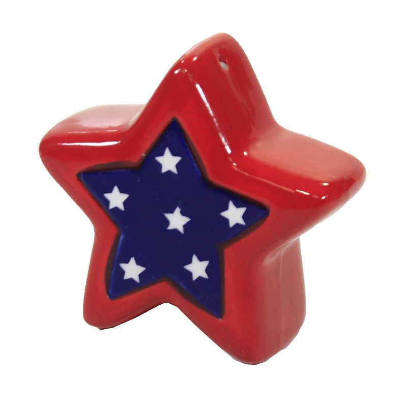 Tabletop 3.0" Patriotic Star Salt & Pepper Set Americana Transpac  -  Salt And Pepper Shaker Sets