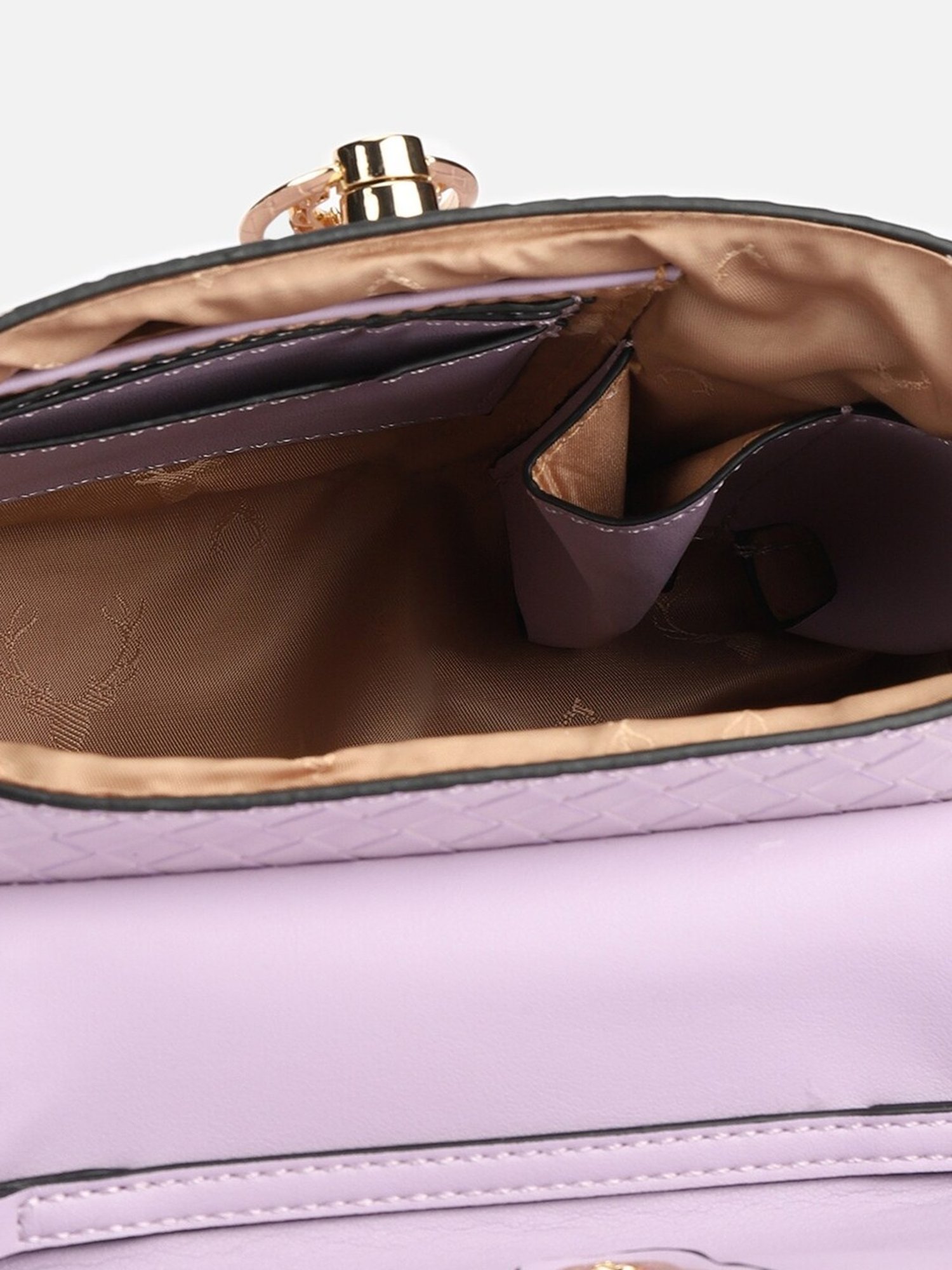 Allen Solly Purple Textured Medium Handbag