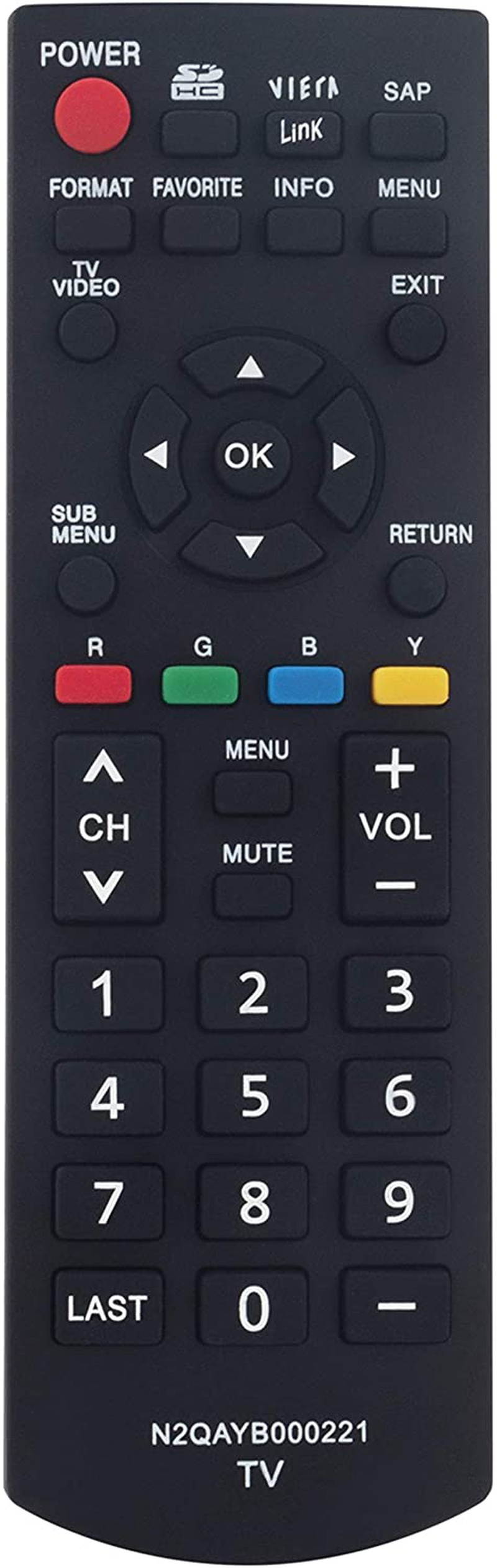N2QAYB000221 Replaced Remote fit for Panasonic Viera TV TC-26LX85 TC-26LX85N TC-32LX85 TC-32LX85N TC-32LX85U TC-37LZ85 TH-42PX80 TH-42PX80U TH-42PX80UA TH-42PZ80 TH-42PZ80U TH-42PZ80UA