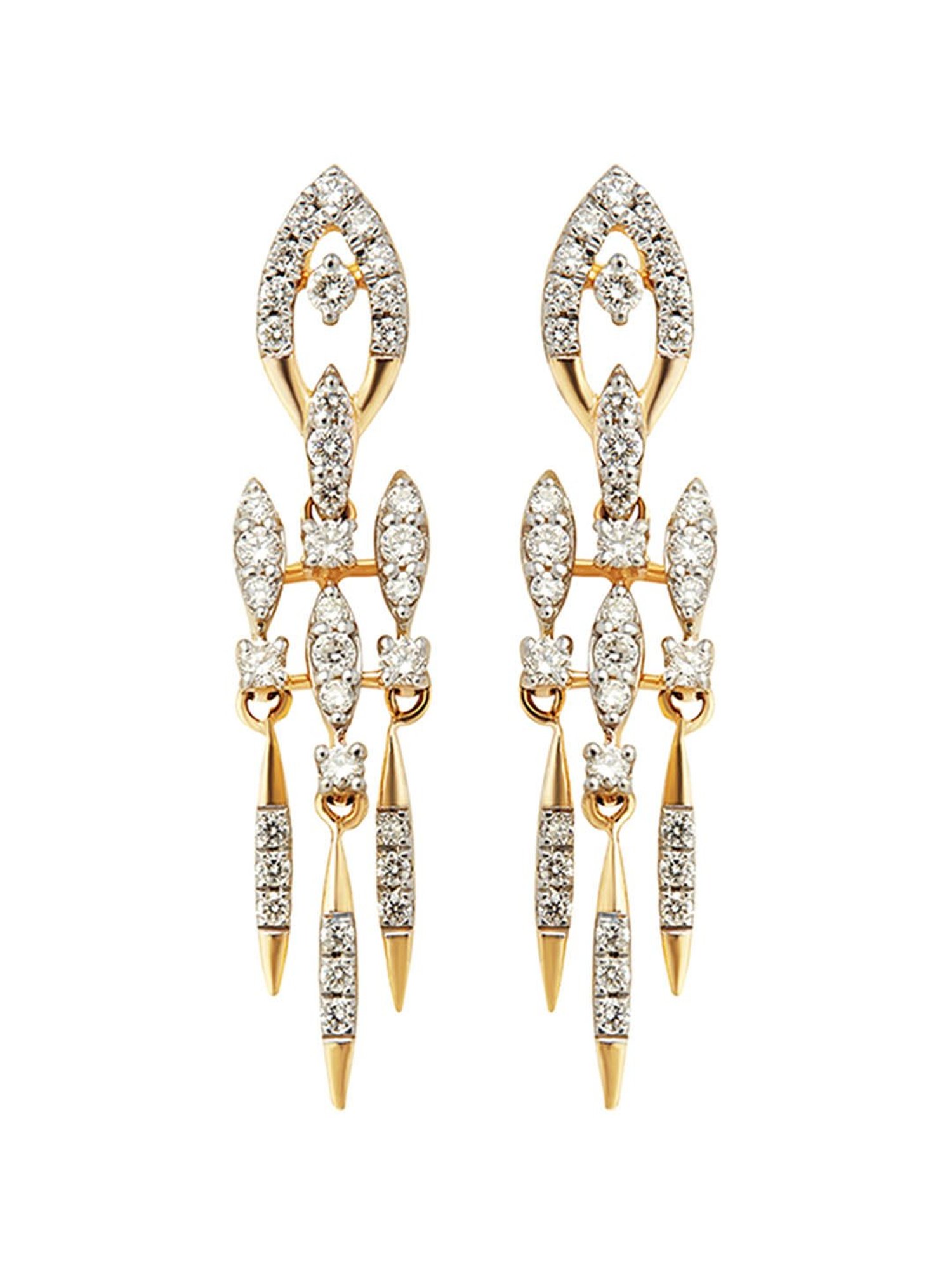 Waman Hari Pethe Jewellers 18k Gold & Diamond Earrings