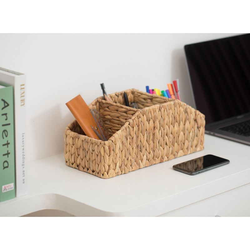 Vintiquewise Natural Water Hyacinth Storage Decorative Desk Organizer Caddy