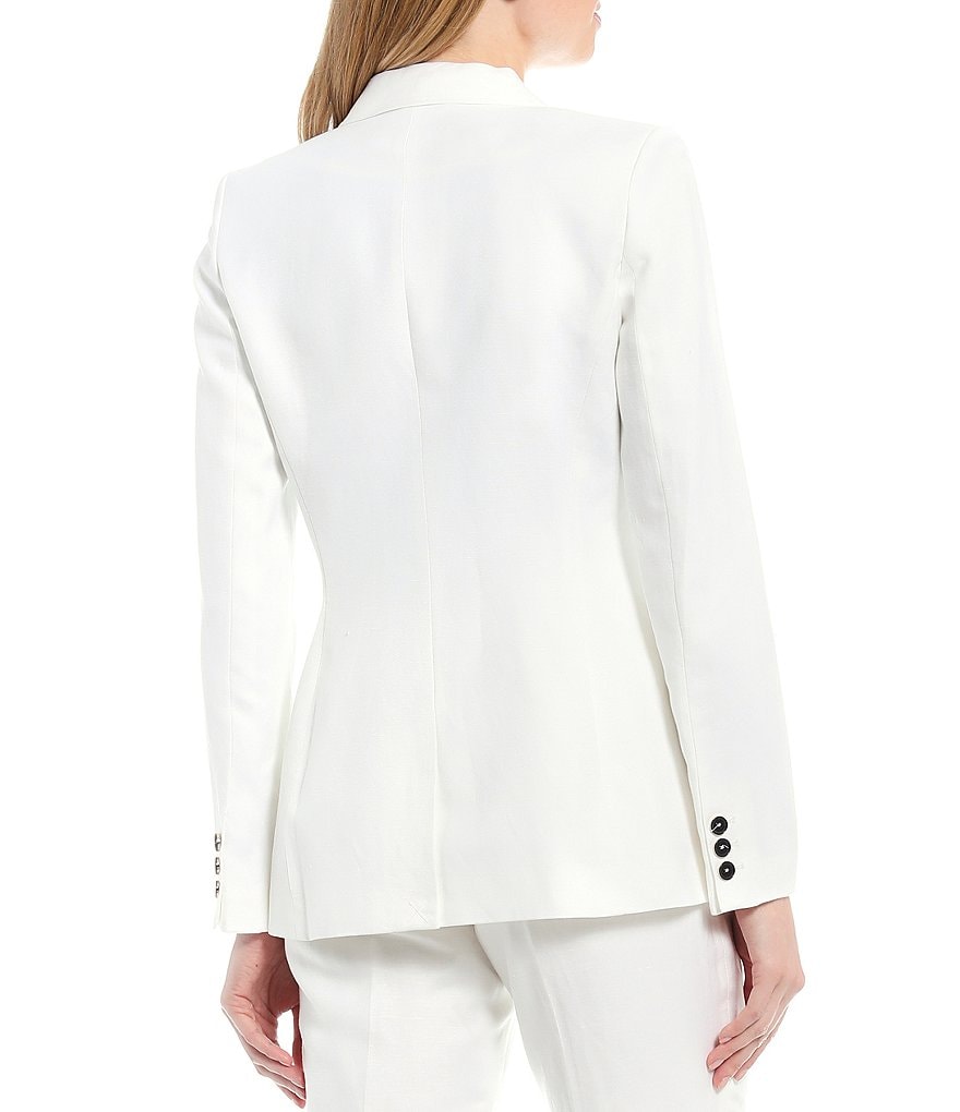 Calvin Klein Petite Size Linen-Blend Two Button Blazer