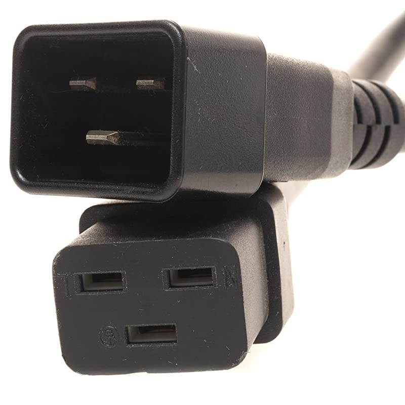 com 6 ft Computer Power Cord C19 to C20 Power cable IEC 60320 C20 to IEC 60320 C19 6 ft black PXTC19C206