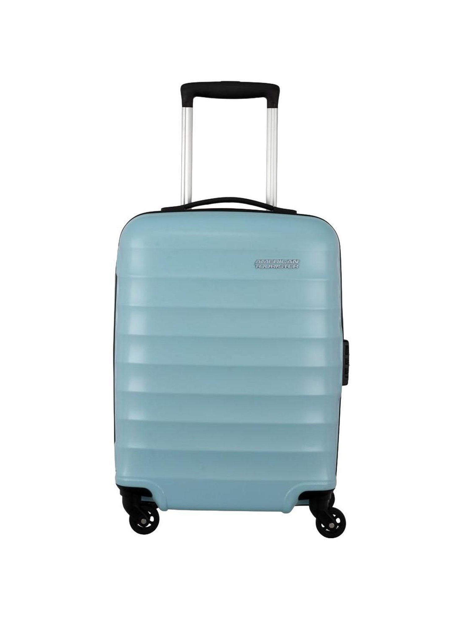 American Tourister Barcelona Powder Blue Solid Hard Cabin Trolley Bag - 55 cm