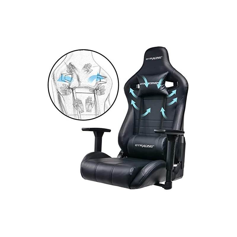 Gaming Chair Racing Style Recliner Seat Height Adjustment Computer Office Chair with Pillows GTF83 (Black)
