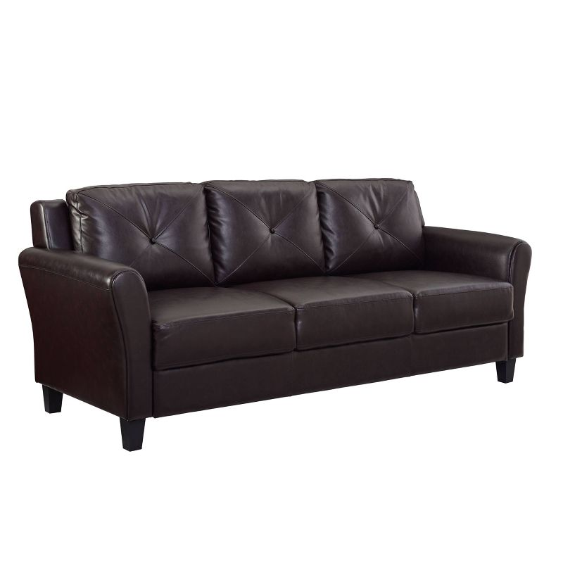 Helena Faux Leather Sofa Java Brown - Lifestyle Solutions