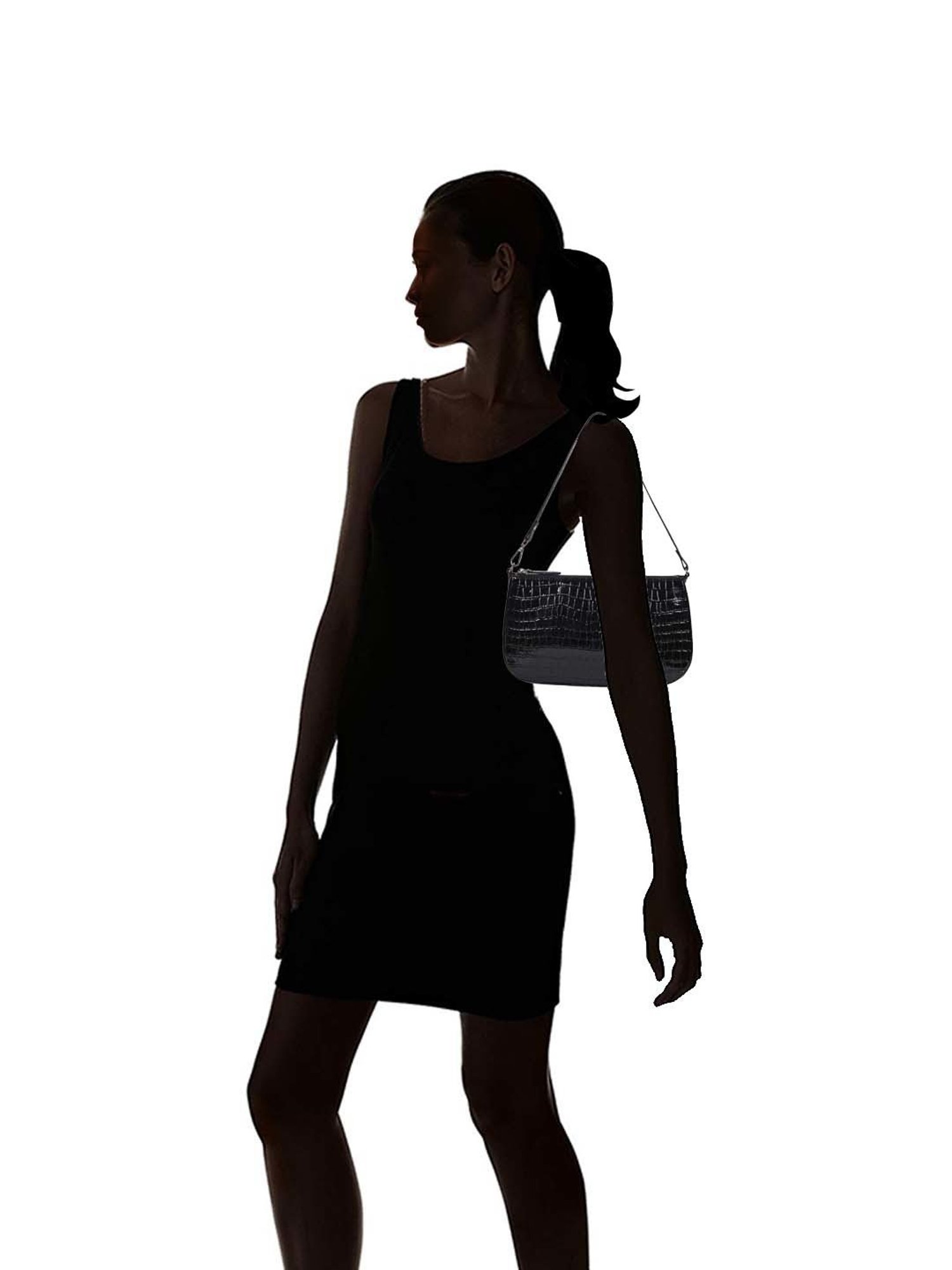 BELWABA Black Textured Small Shoulder Bag