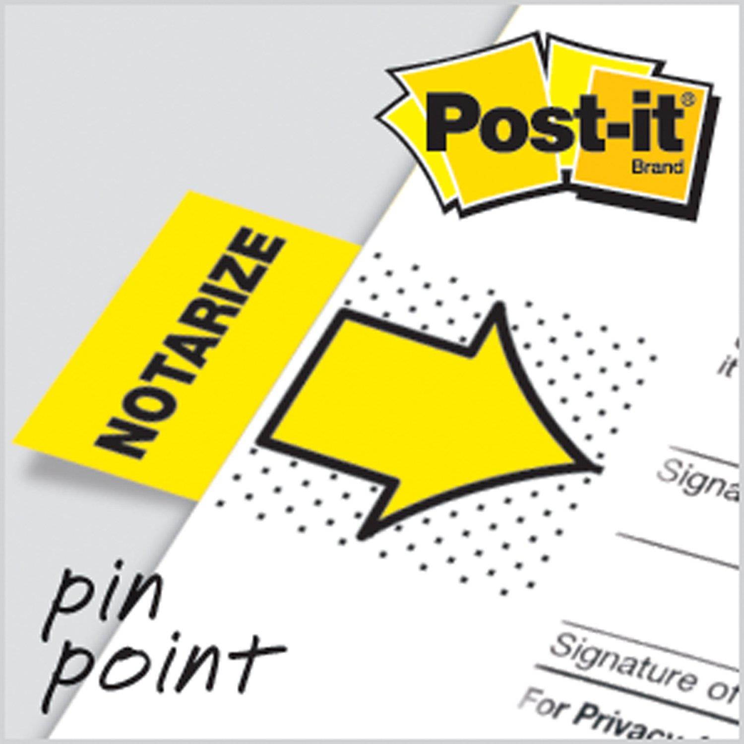 Post-it Standard Page Flags in Dispenser  1in Wide, Yellow "Notarize" 100 Flags, 680-NZ2