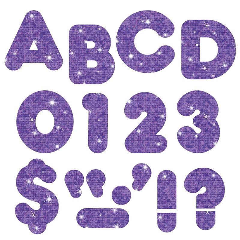 TREND enterprises, Inc. Purple Sparkle 3" Casual UC Ready Letters