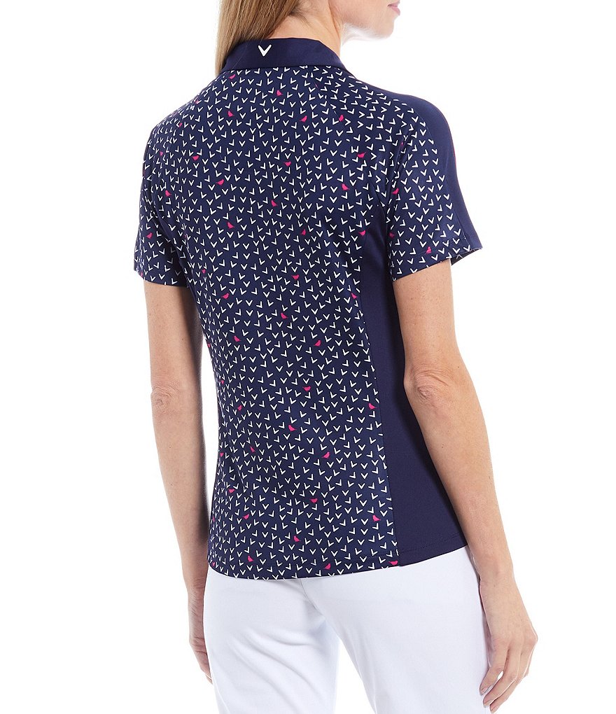 Callaway Short Sleeve Chevron Bird Print Swing Tech&trade; Opti-Dri&trade; Polo