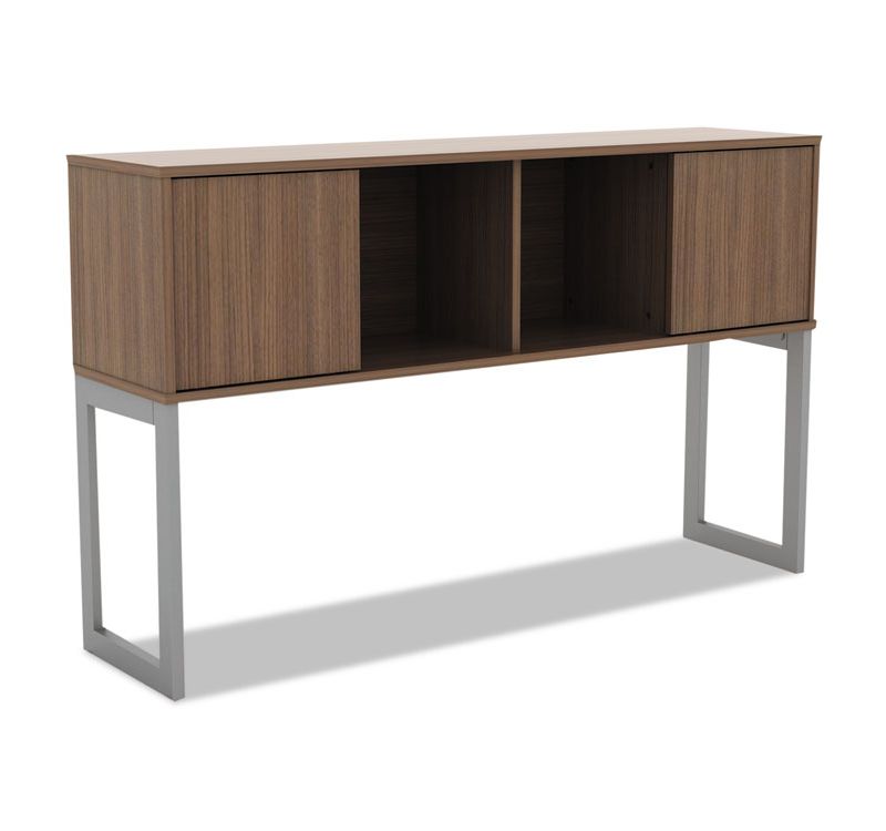 Alera Open Office Desk Series Hutch, 60w x 15d x 36 1/2h, Modern Walnut LSHH60WA