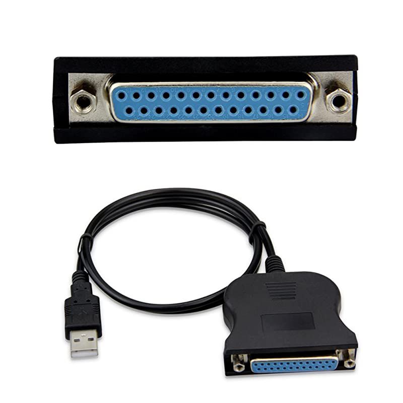 USB to DB25 Pin IEEE-1284 Parallel Printer Adapter Cable, USB Male to RS232 Female