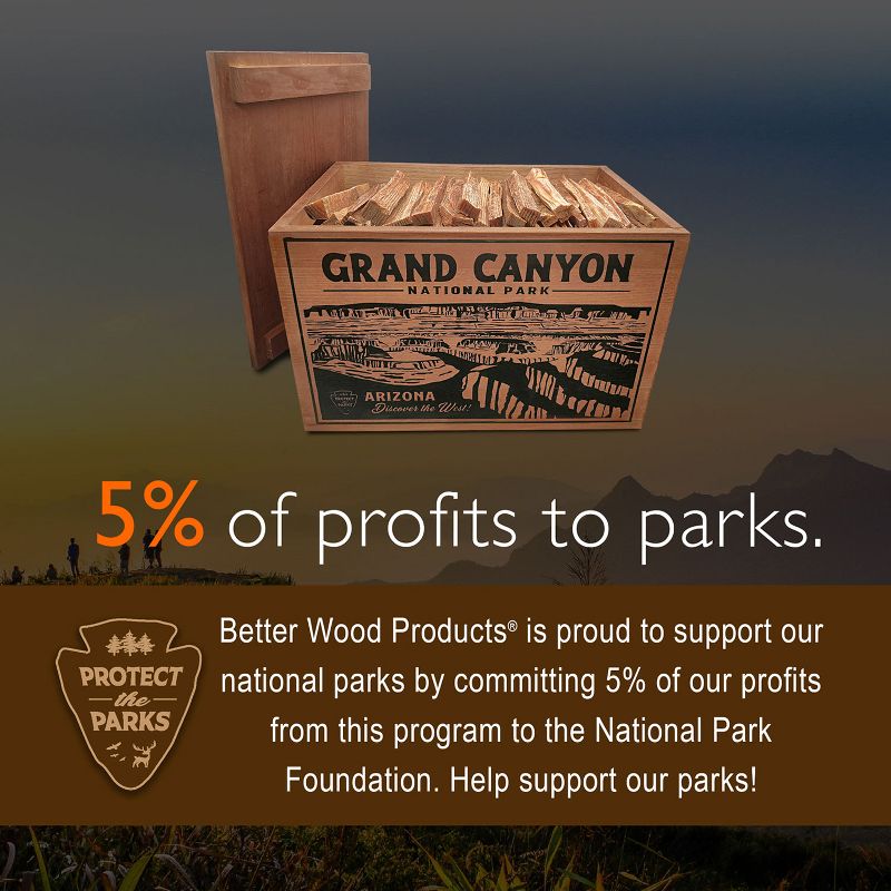 Better Wood Products Limited Edition Protect the Parks Series All Natural Fatwood Fire Starter Sticks, 13 Pound Wooden Crate, Grand Canyon