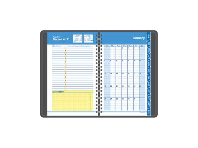 AT-A-GLANCE 76-04-05 QuickNotes Recycled Daily/Monthly Appointment Book, Black, 4 7/8" x 8"