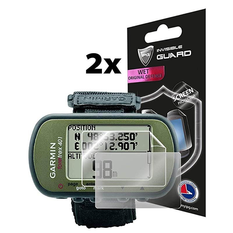 Compatible with Anti Glare Garmin Foretrex 401 Hiking GPS 2X 1 Clear 1 AntiGlare Protector Invisible Film Screen Protector Guard Cover Free Bubble Free