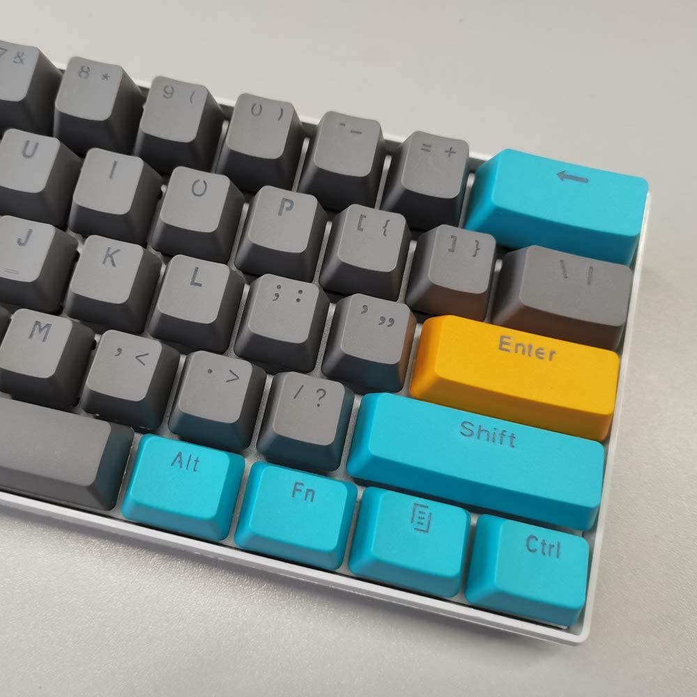 CUUWE 61 PBT Keycaps for 60 Percent Keyboard, Backlit Keycap Set for Mechanical Gaming Keyboard OEM Profile Keycaps with Key Puller for Cherry MX Switches GH60/RK61/GK61/Annie pro 2