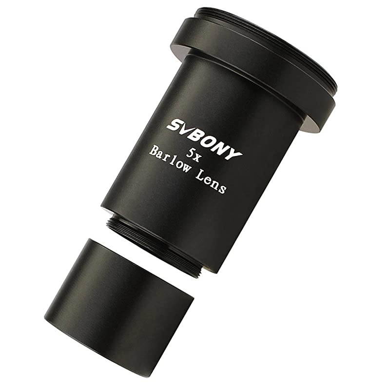 Barlow Lens 5X 125 inches Fully Multi Coated Metal Thread M42 for Astronomical Telescope Eyepiece Accept T Ring with 125 inches Interface