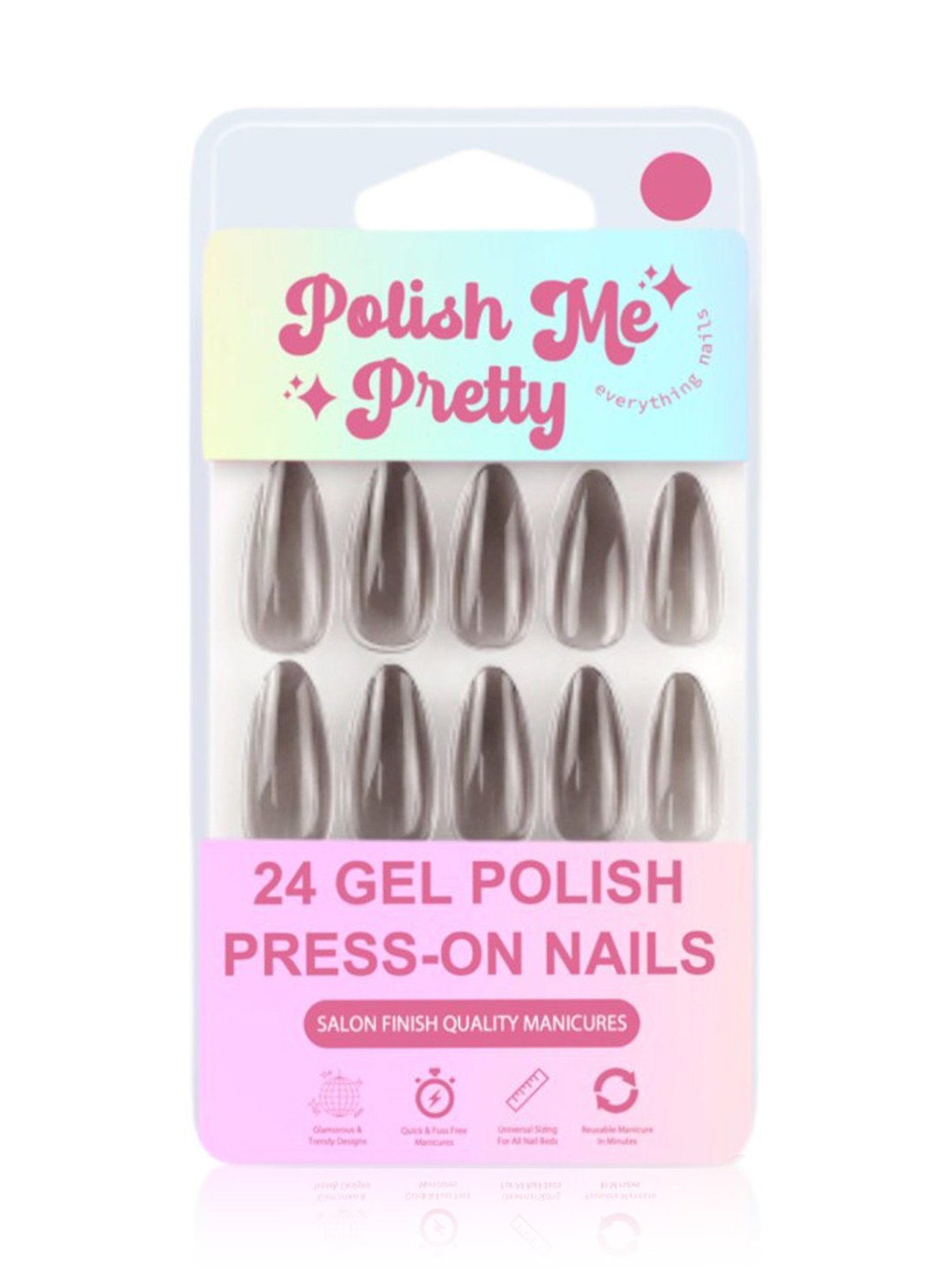 Polish Me Pretty Gel Polish Press On Nails Noir - Black Ombre - Set of 24