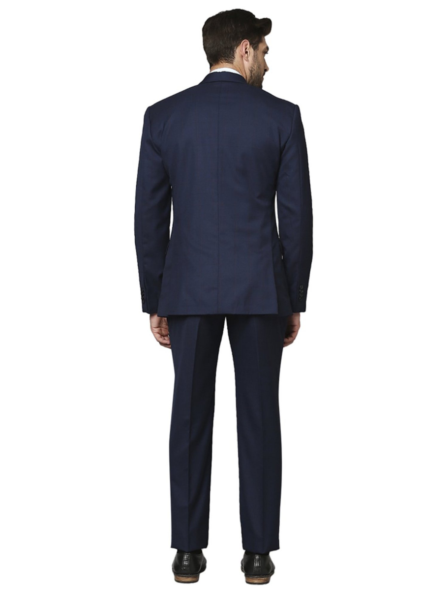 Raymond Blue  Regular Fit Checks Two Piece Suit