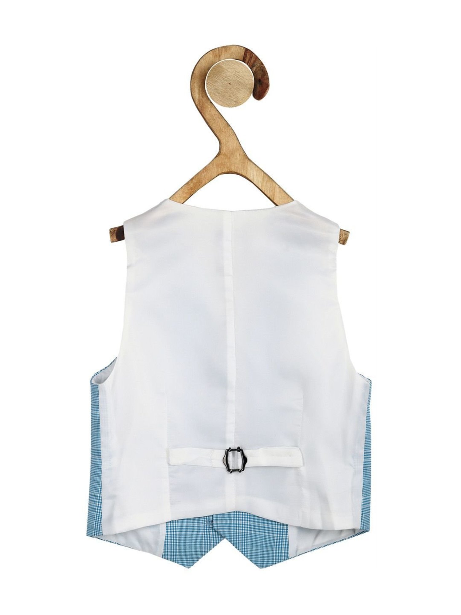 Allen Solly Junior Blue & White Chequered Waistcoat