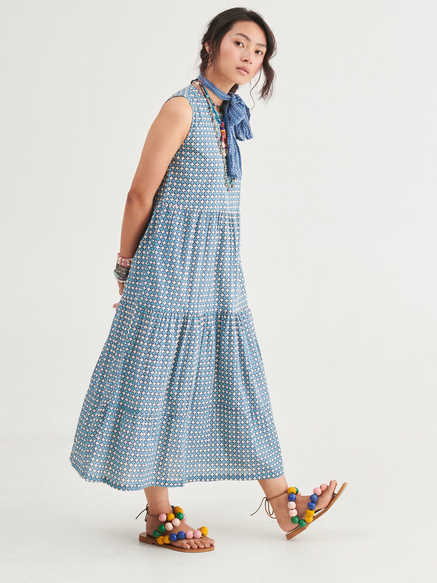 Prakriti Jaipur Indigo Star Sleeveless Dress