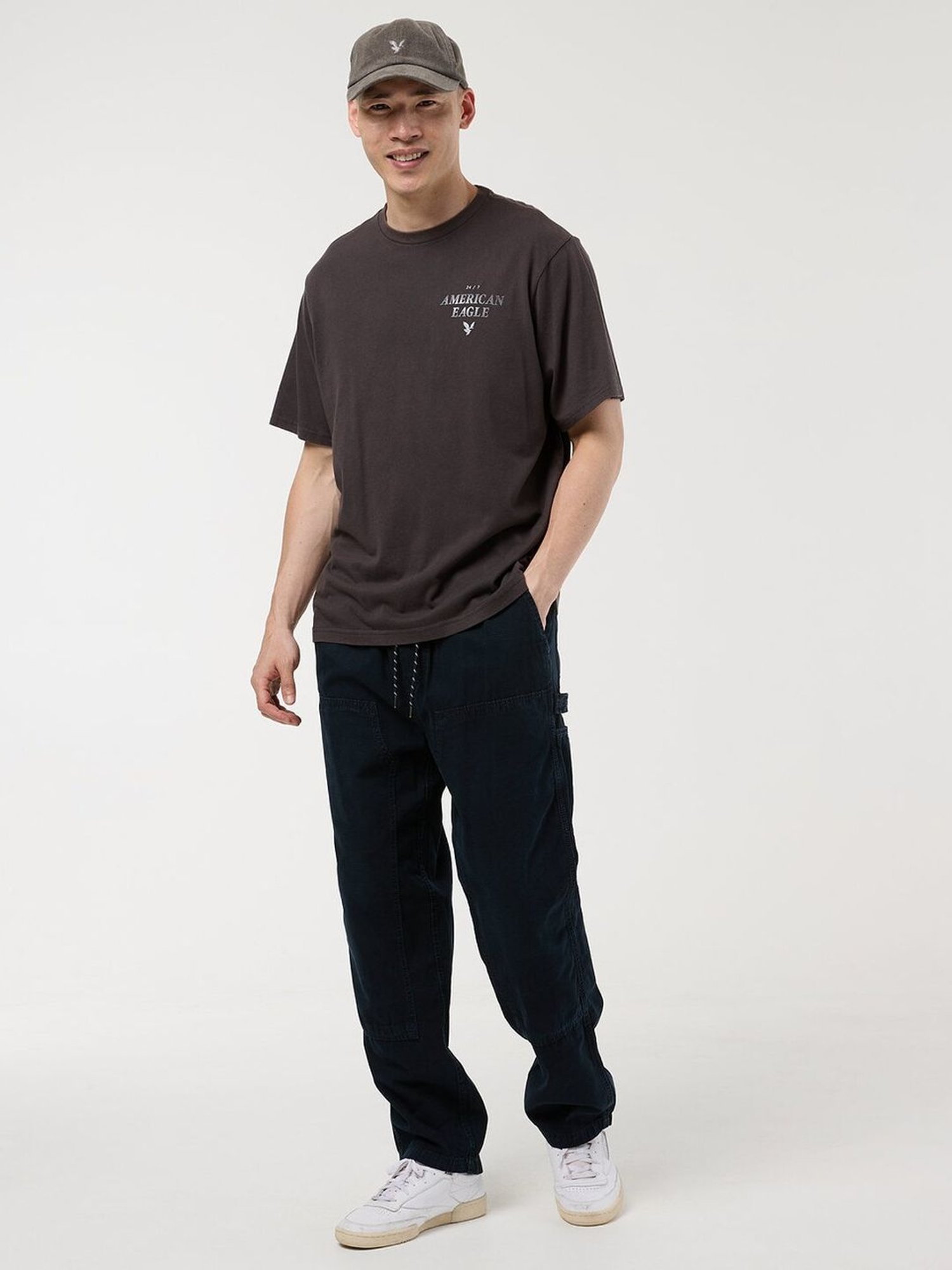 American Eagle Brown Regular Fit Printed T-Shirt