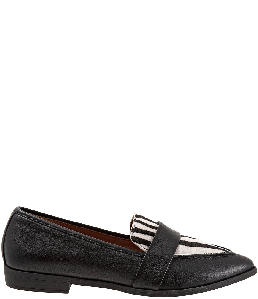 Bueno Barnes Leather Zebra Print Calf Hair Loafers