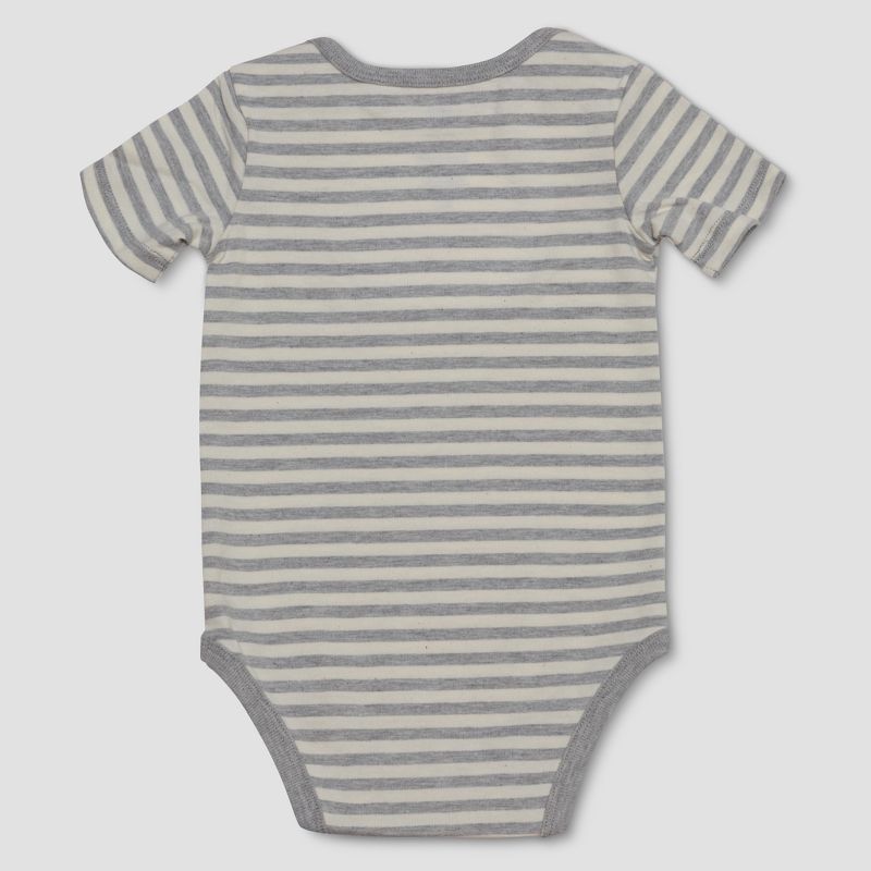 Toddler Boys' Junk Food Disney Mickey Mouse Striped Bodysuit - Gray 6-9M