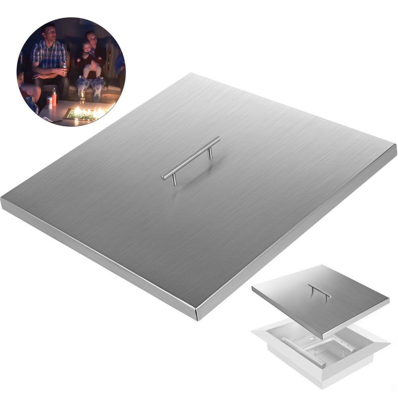 Outdoor 21&rdquo;X 21&rdquo; Stainless Steel Burner Lid Cover - Fits Drop-in Fire Pit Pan