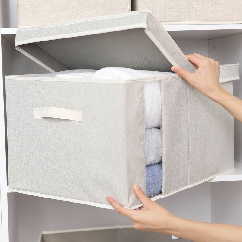 StorageWorks 65L Fabric Storage Bin Lid and Window Comfort Gray