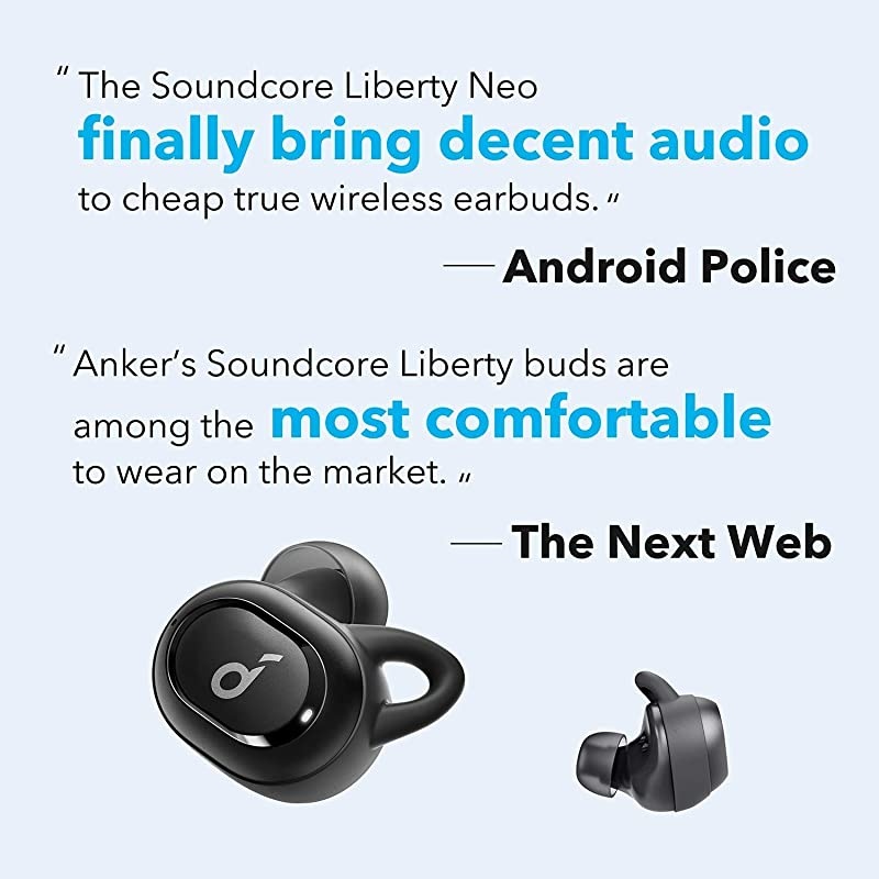 Upgraded Anker  Liberty Neo True Wireless Earbuds Pumping Bass IPX7 Waterproof Secure Fit Bluetooth 5 Headphones Stereo Calls Noise Isolation One Step Pairing Sports Red
