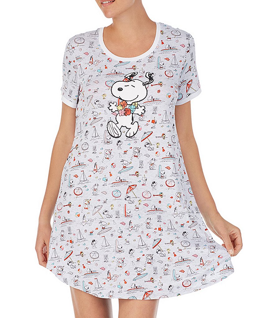 Peanuts Aloha Snoopy Print Knit Sleepshirt