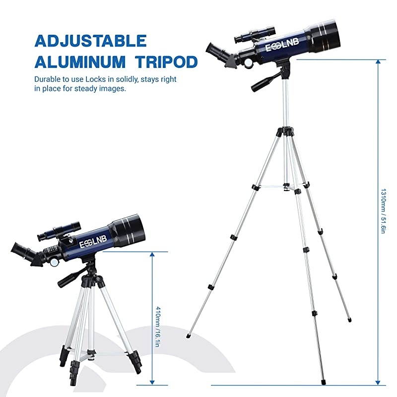 Telescope for Kids 70mm Refractor Telescope with Smartphone Adapter 516in Tripod Astronomical Telescopes for Astronomy Beginners Adults 3X Barlow Moon Filter Fully Coated Lens