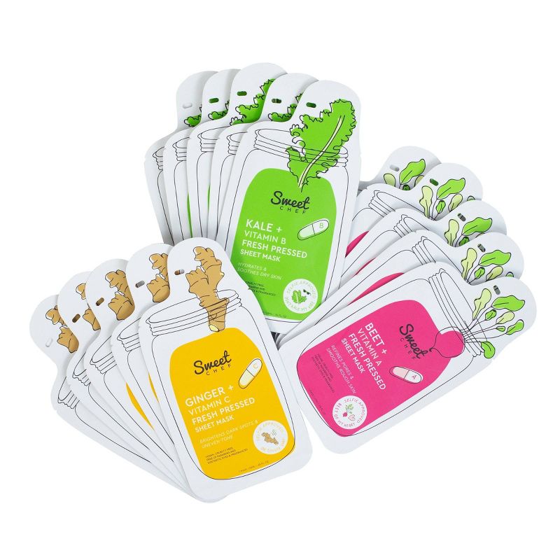 Sweet Chef Fresh Pressed Sheet Mask Bundle - 15ct