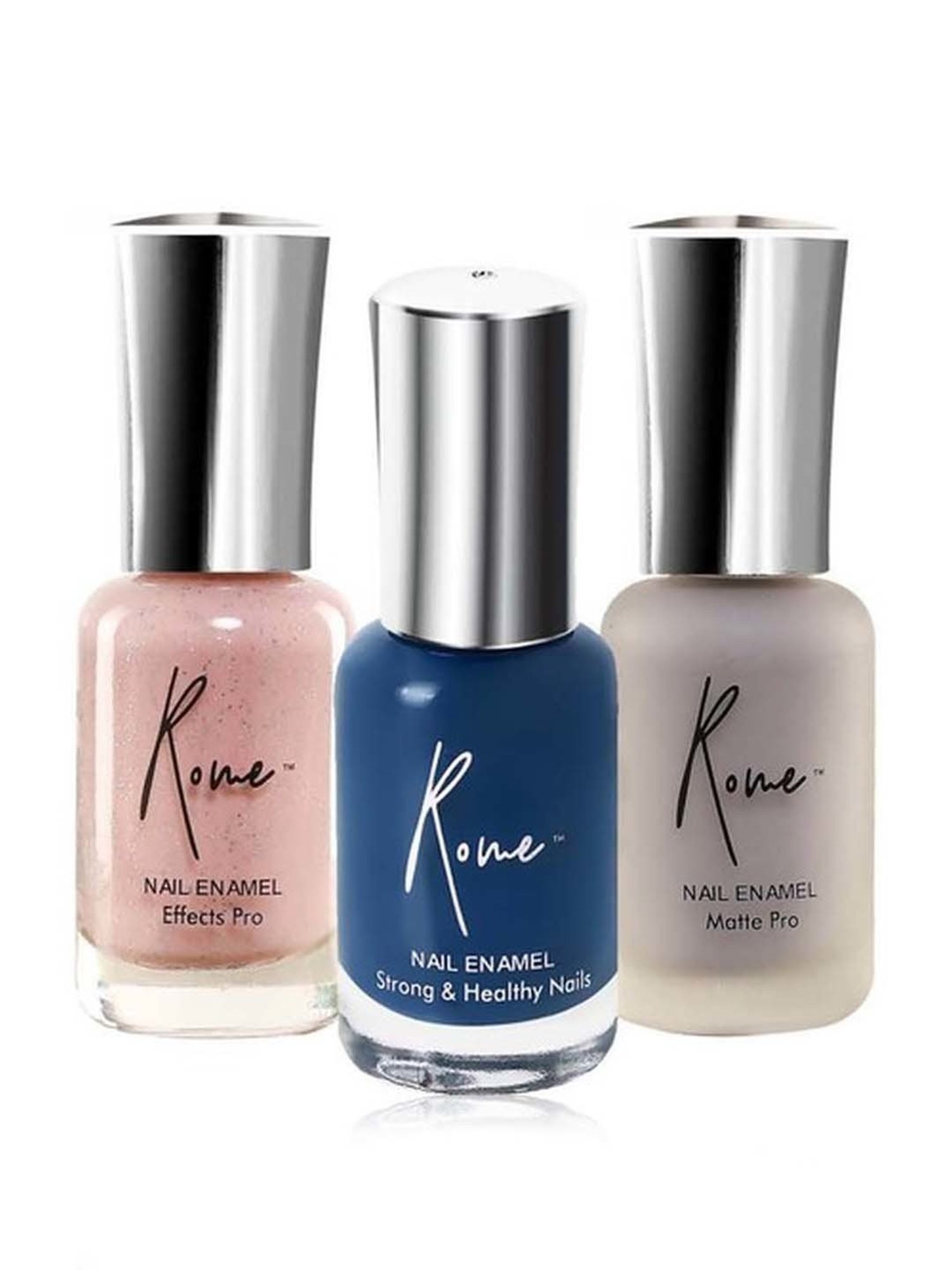Rome Set of 3 Strong & Healthy, Matte Pro & Effects Pro Nail Enamel