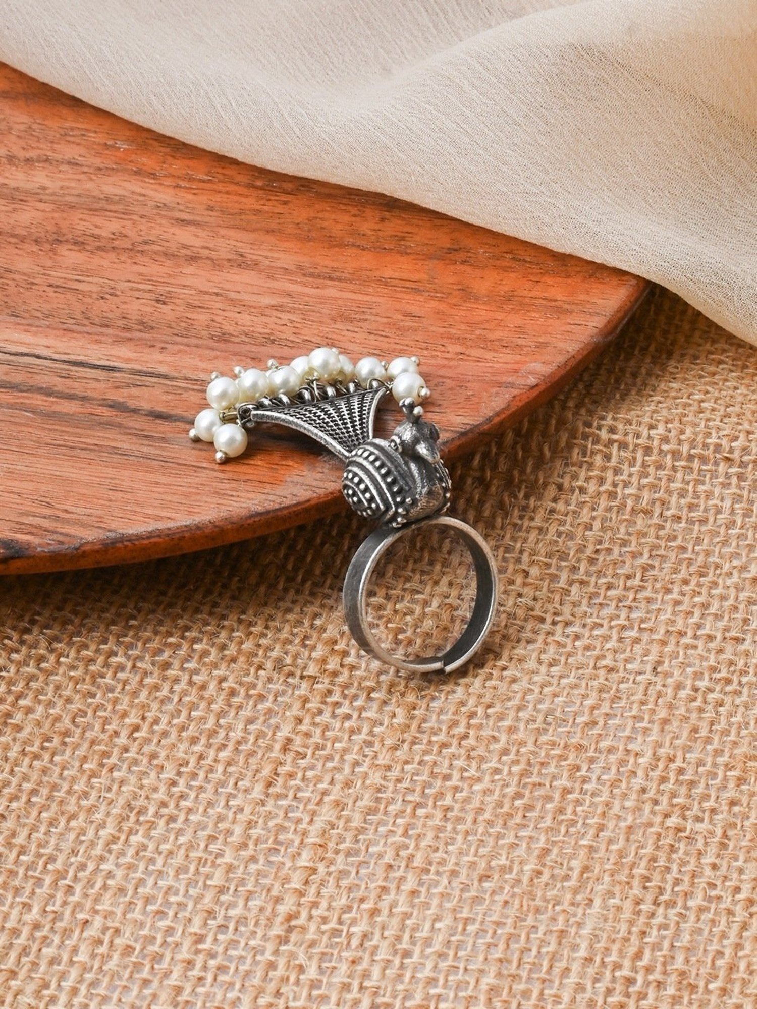 Sohi Silver-Plated Statement Ring
