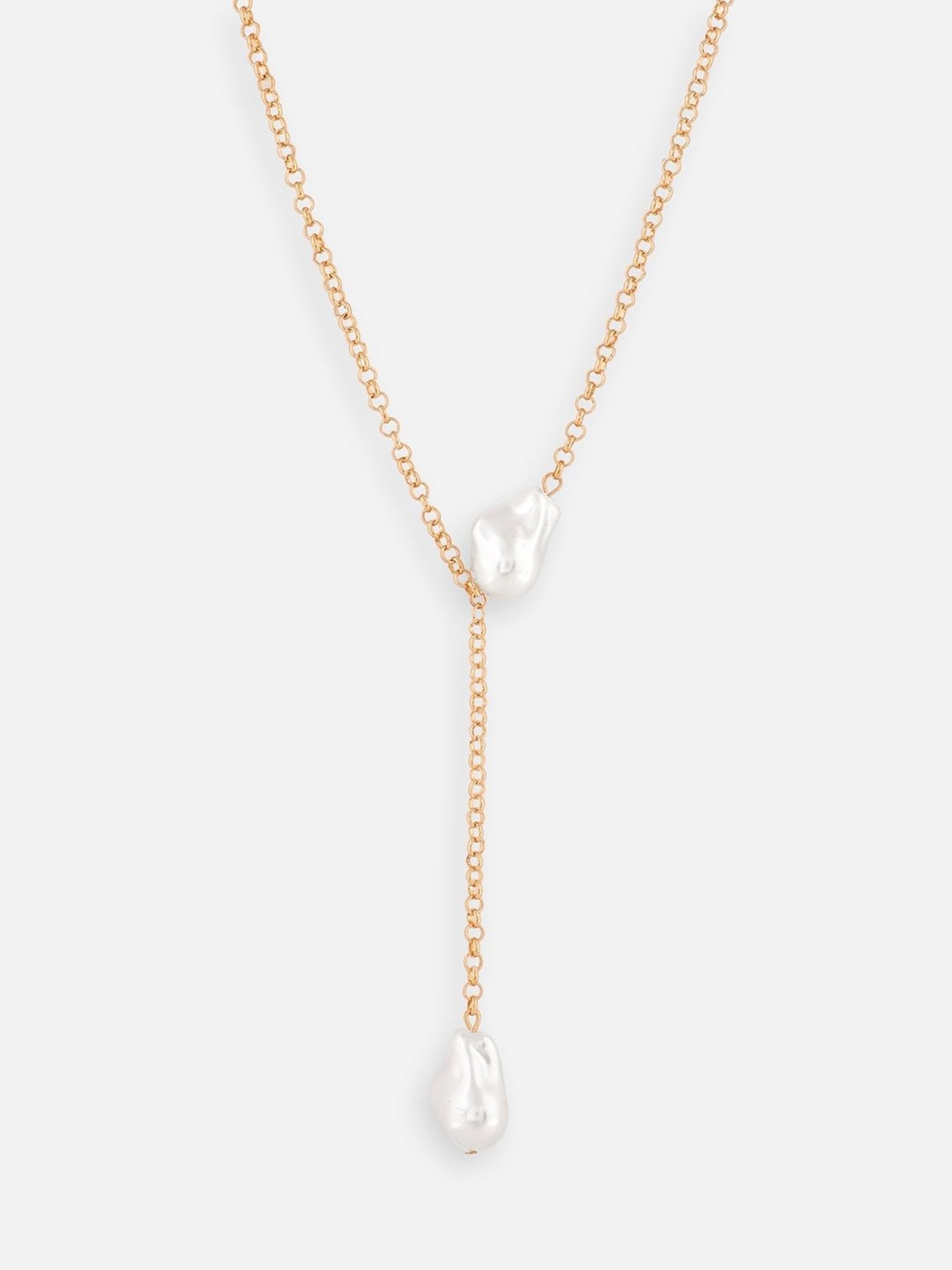 ToniQ Baroque Pearl Gold-Plated Charm Necklace for Women