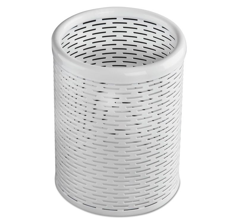 Artistic Urban Collection Punched Metal Pencil Cup 3 1/2 x 4 1/2 White ART20005WH