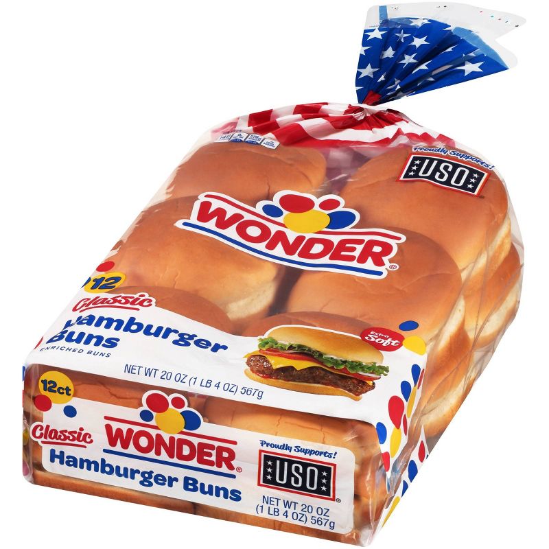 Wonder Hamburger Buns - 12ct/18.5oz