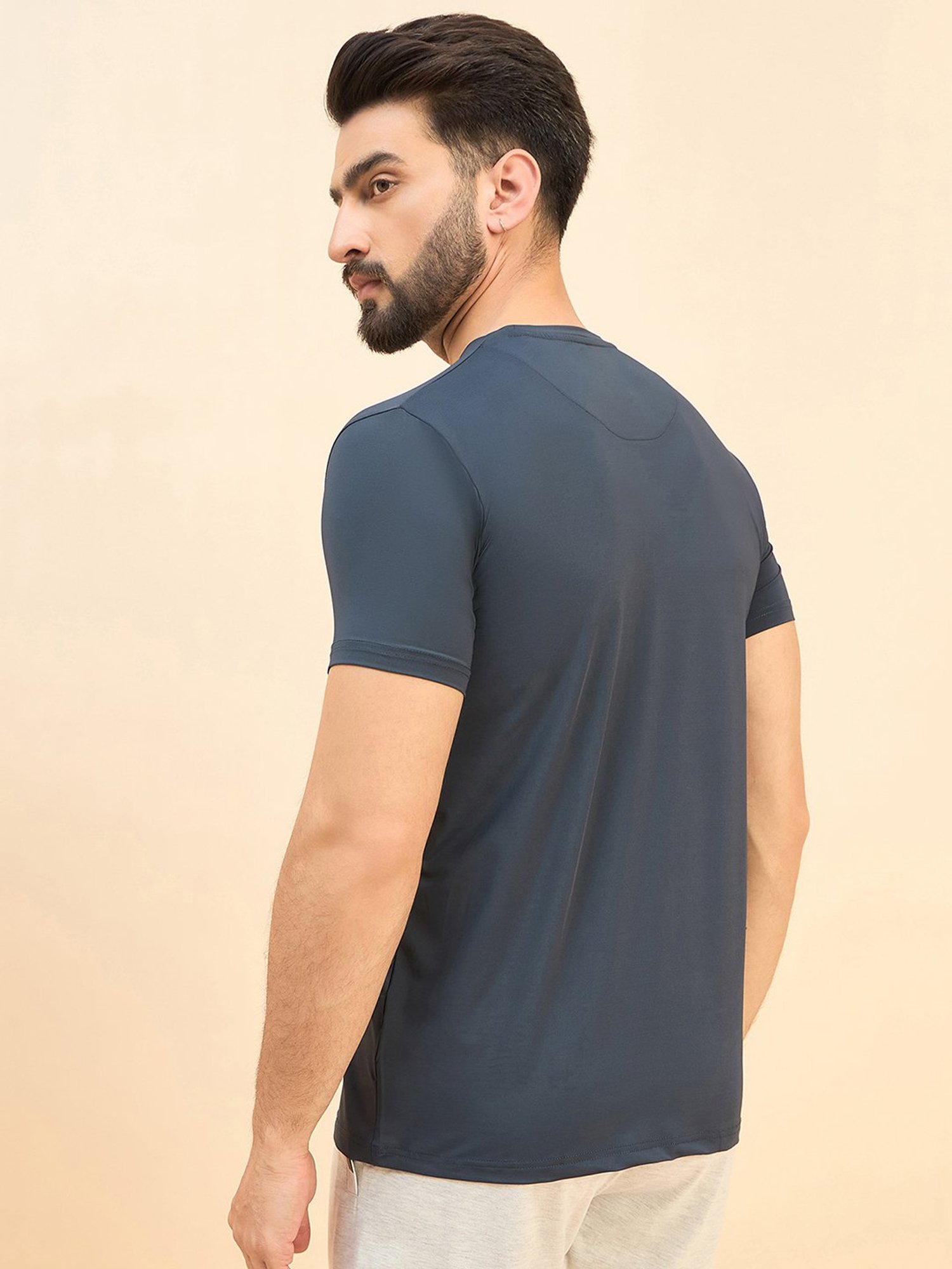 Sweet Dreams Grey Regular Fit Printed Crew T-Shirt