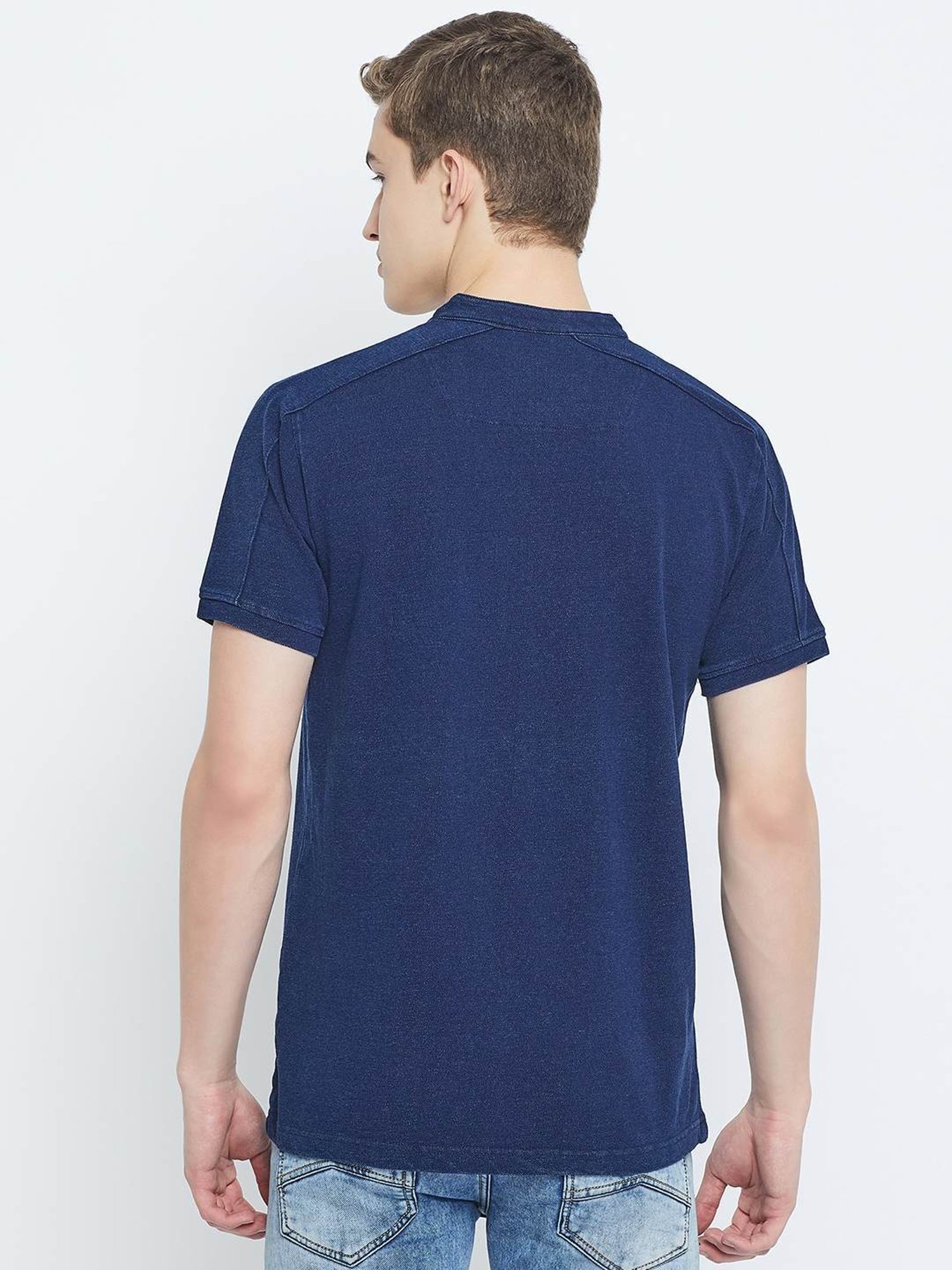 Club York Navy Regular Fit Henley T-Shirt