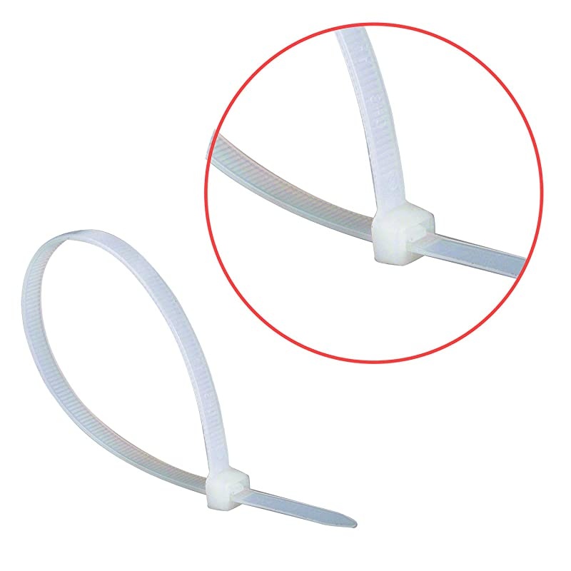 6 Inch Selflocking Zip Ties, 40 Lbs Tensile Strength Wire Ties (Industrial Grade Cable Ties) Pack of 100 White