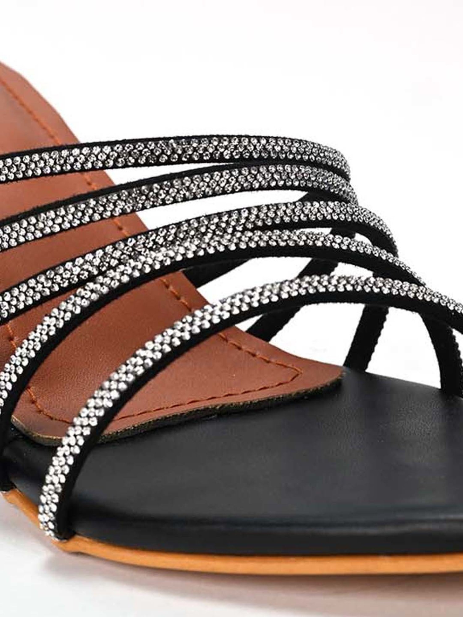 Scentra Women's Black Casual Sandals