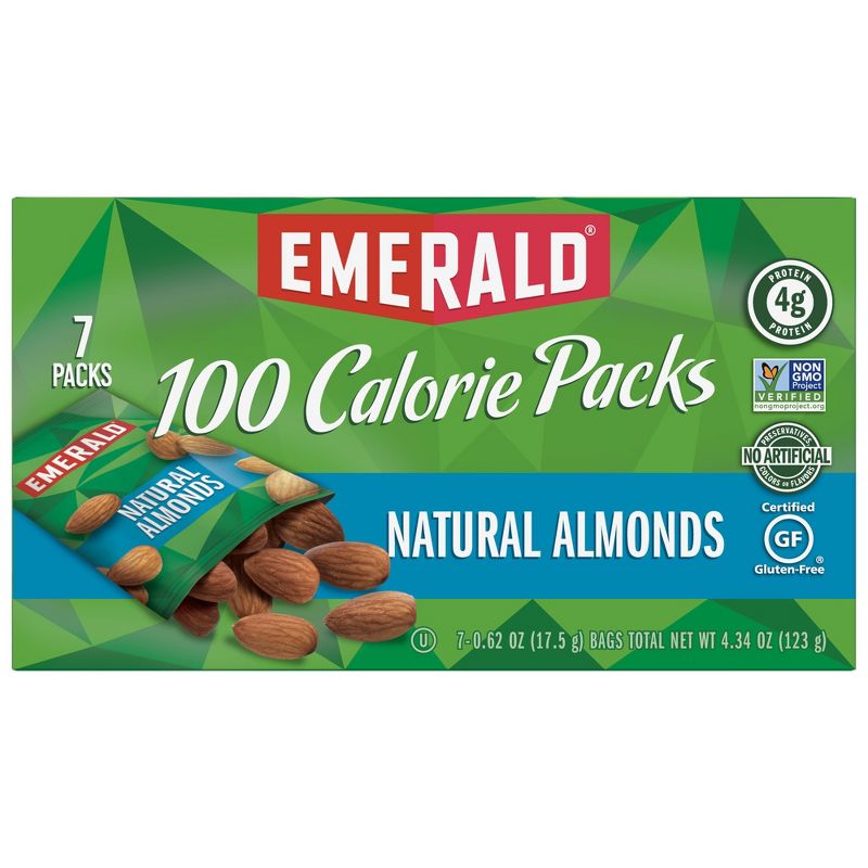 Emerald Natural Almonds 100 Calorie Packs - 4.34oz/7ct