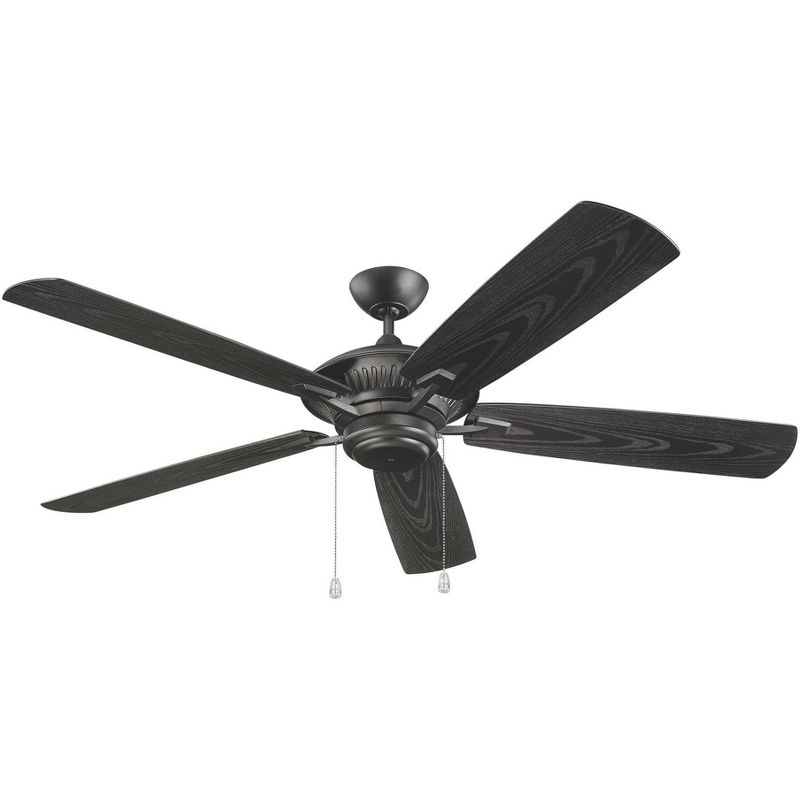 60" Monte Carlo Cyclone Matte Black Pull Chain Ceiling Fan